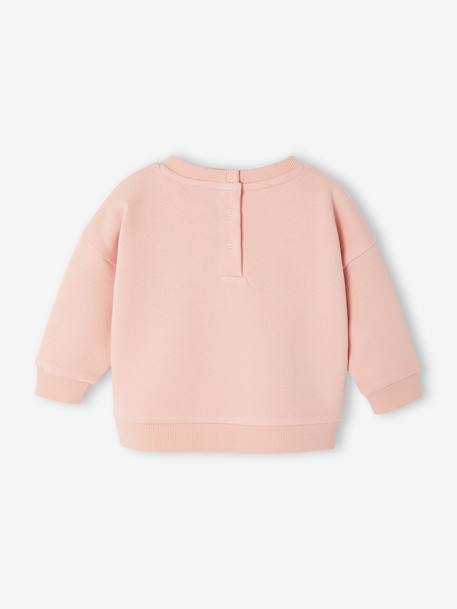 Sweat-shirt bébé fille message imprimé framboise+rose poudré+vanille 6 - vertbaudet enfant 