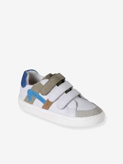 Chaussures-Chaussures garçon 23-38-Baskets enfant garçon cuir à scratchs