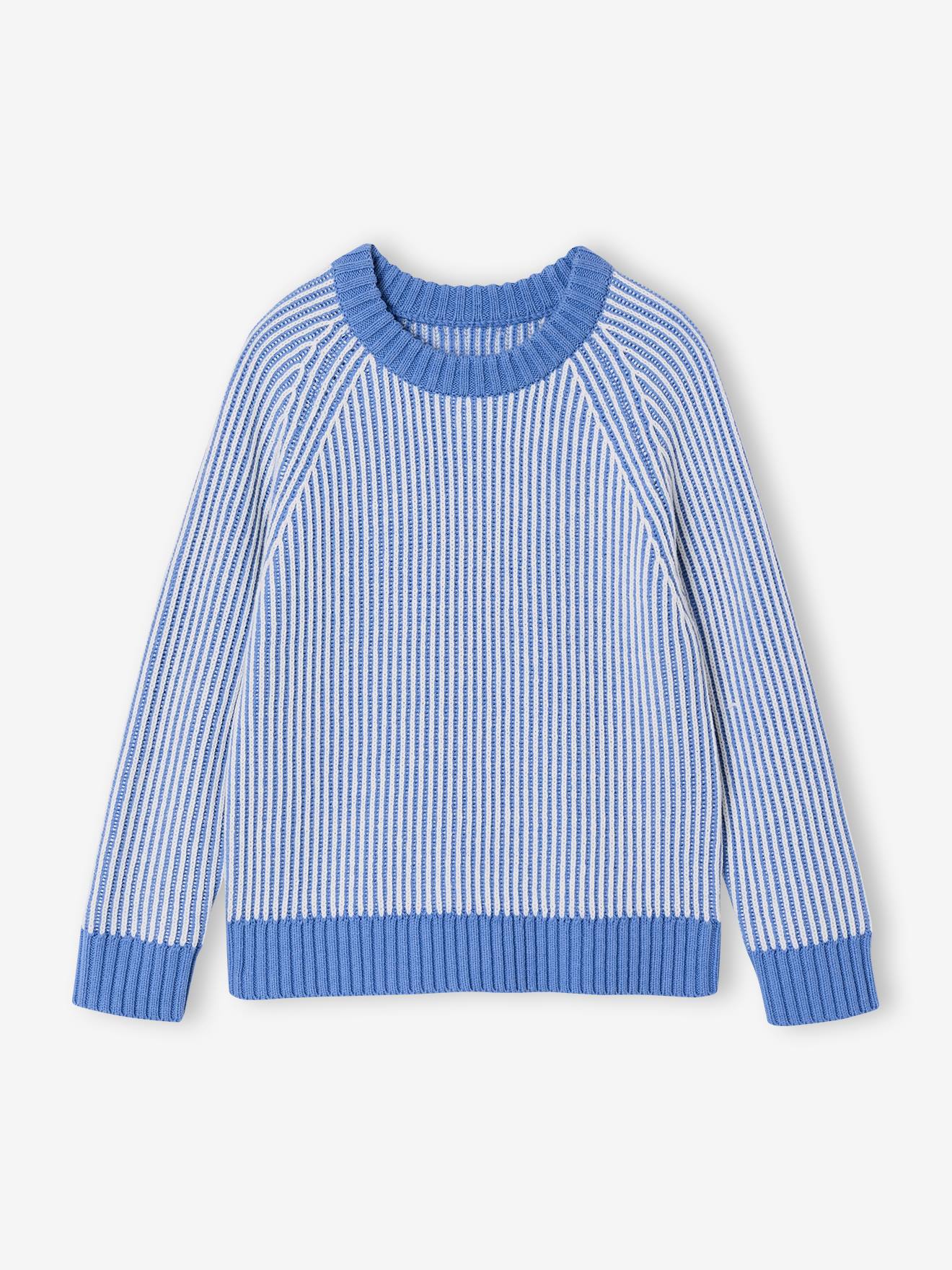 Pull garçon en maille bleu