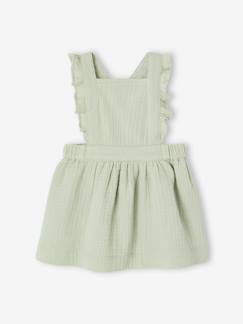 Bébé-Robe, jupe-Robe bébé en gaze de coton bretelles à volants