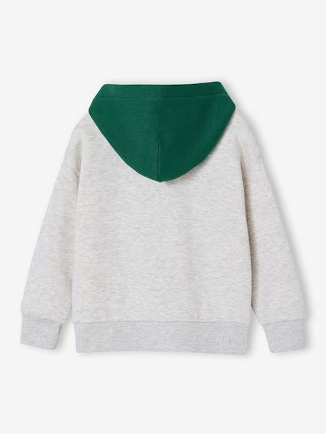 Sweat garçon zippéà capuche vert anglais 2 - vertbaudet enfant 