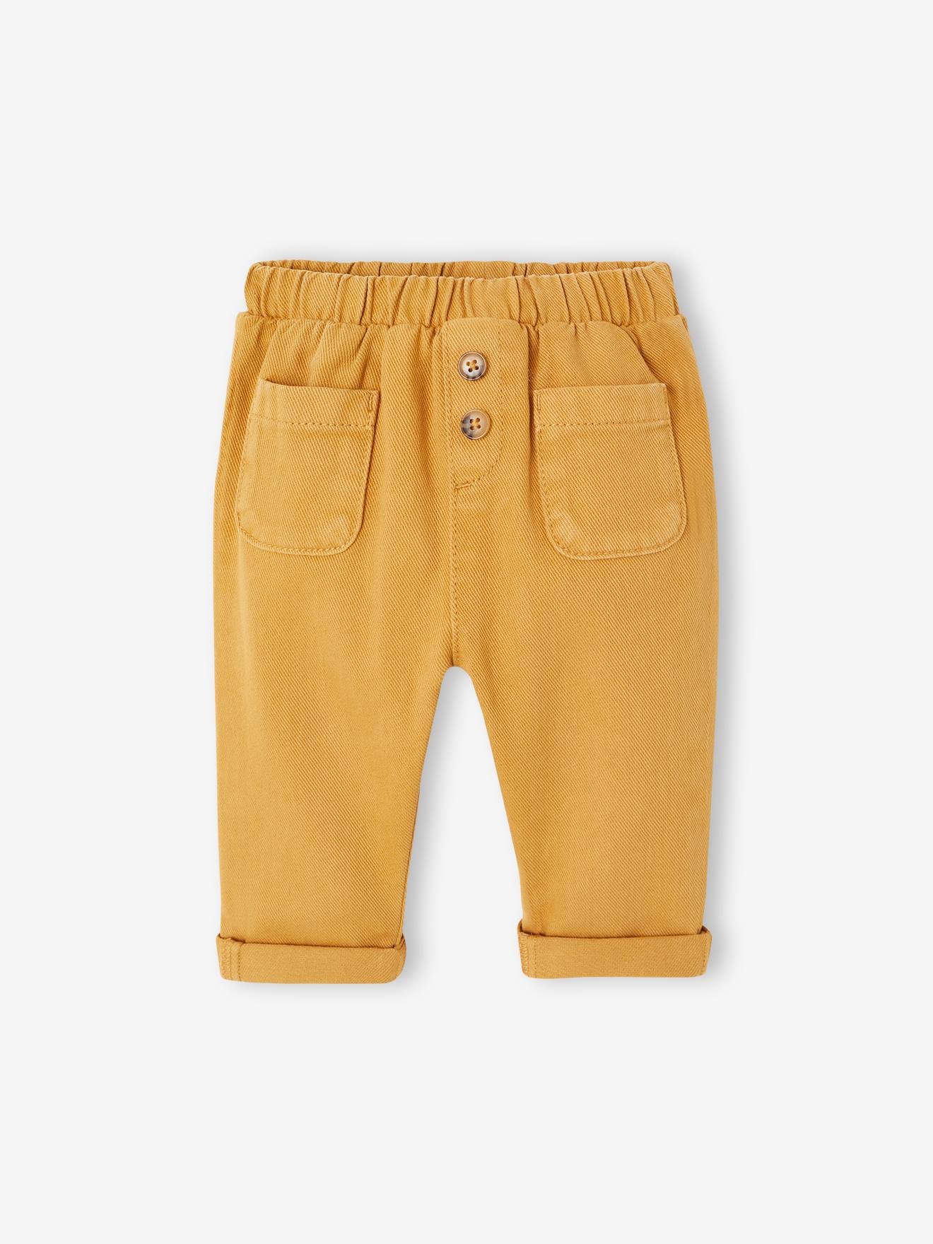 Pantalon bébé taille élastiquée caramel