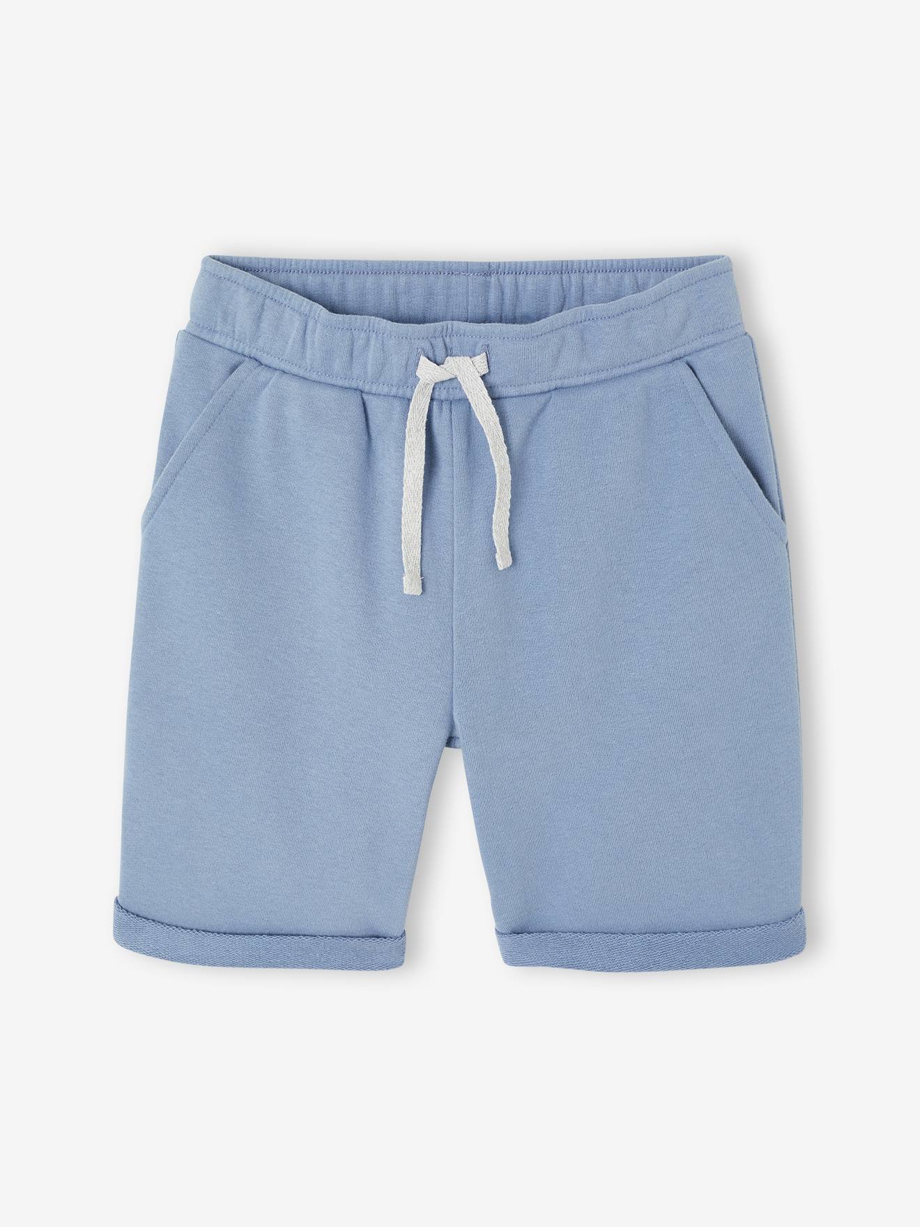 Bermuda garçon en molleton bleu chambray