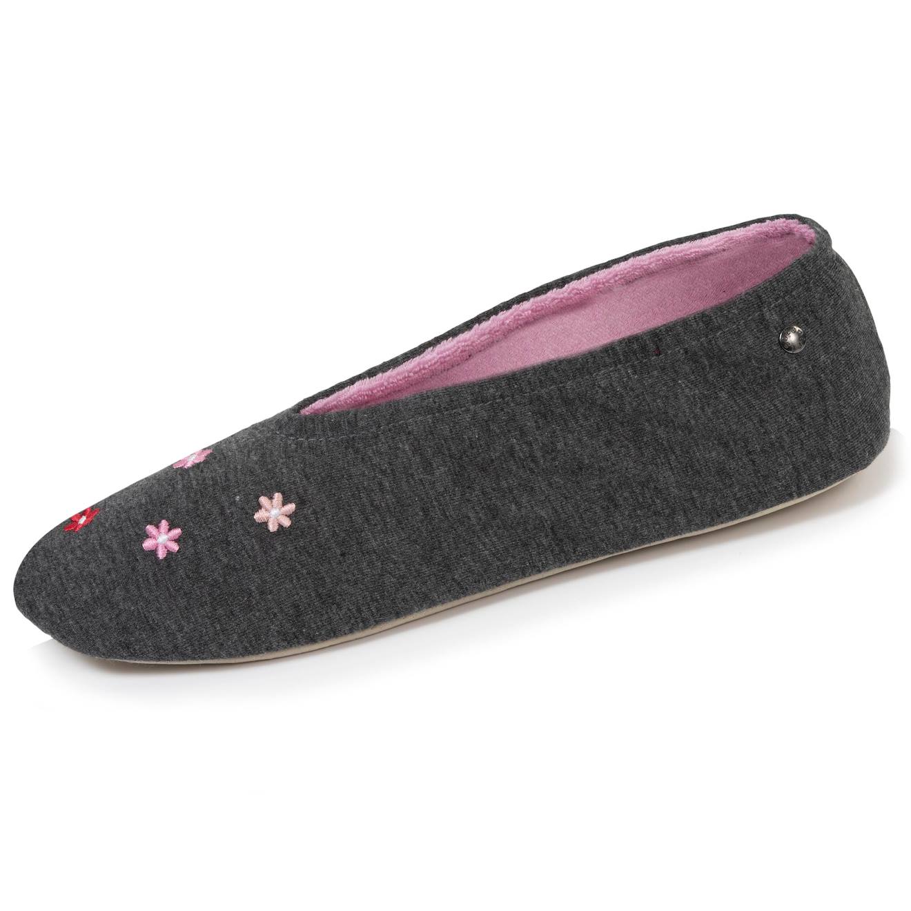 Chaussons Ballerines Ultra Confortables Semelle En Cuir Dtail Grand Nud Gris Chin 30 €