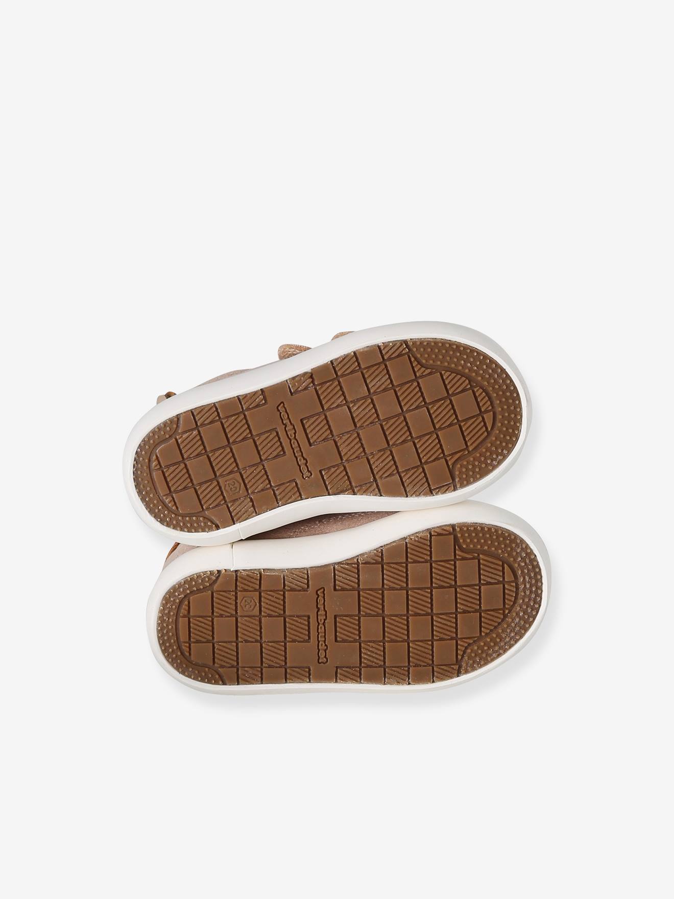 VERTBAUDET Baskets Scratchées Bébé Toile Beige Imprimé Éléphant 21 - Semelle Morpho