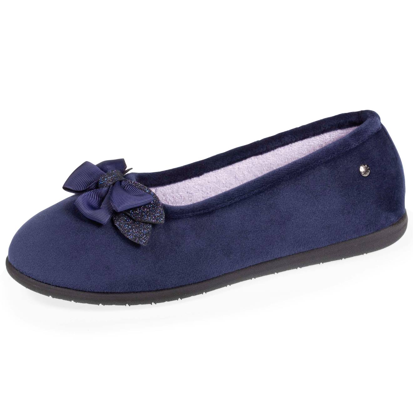 Chaussons Ballerines En Microvelours Avec Un Dtail Nud Marine 45 €