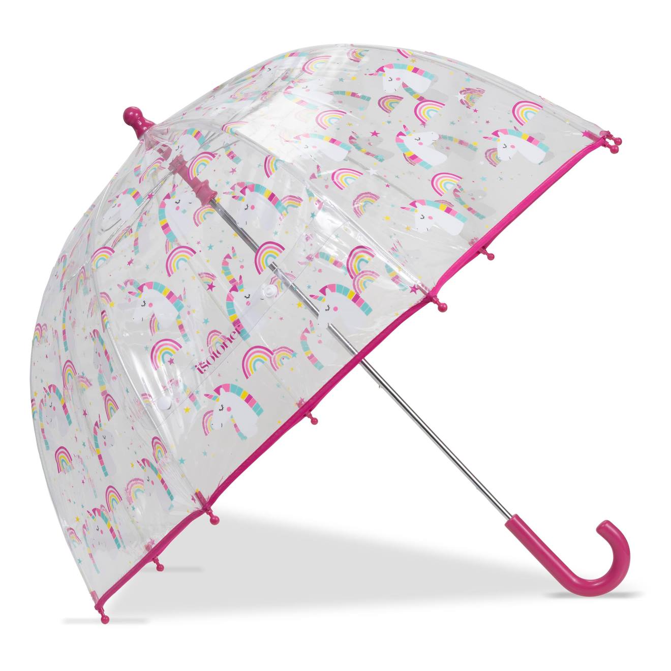 Parapluie Cloche Transparent, Ouverture Facile Et Sécurisante Pvc/licorne Arc En Ciel