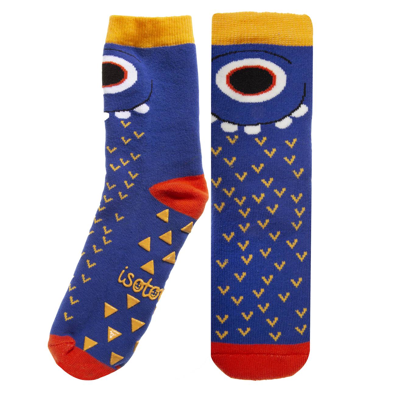 Chaussettes Antidérapantes Monstre 5/8ans Bleu