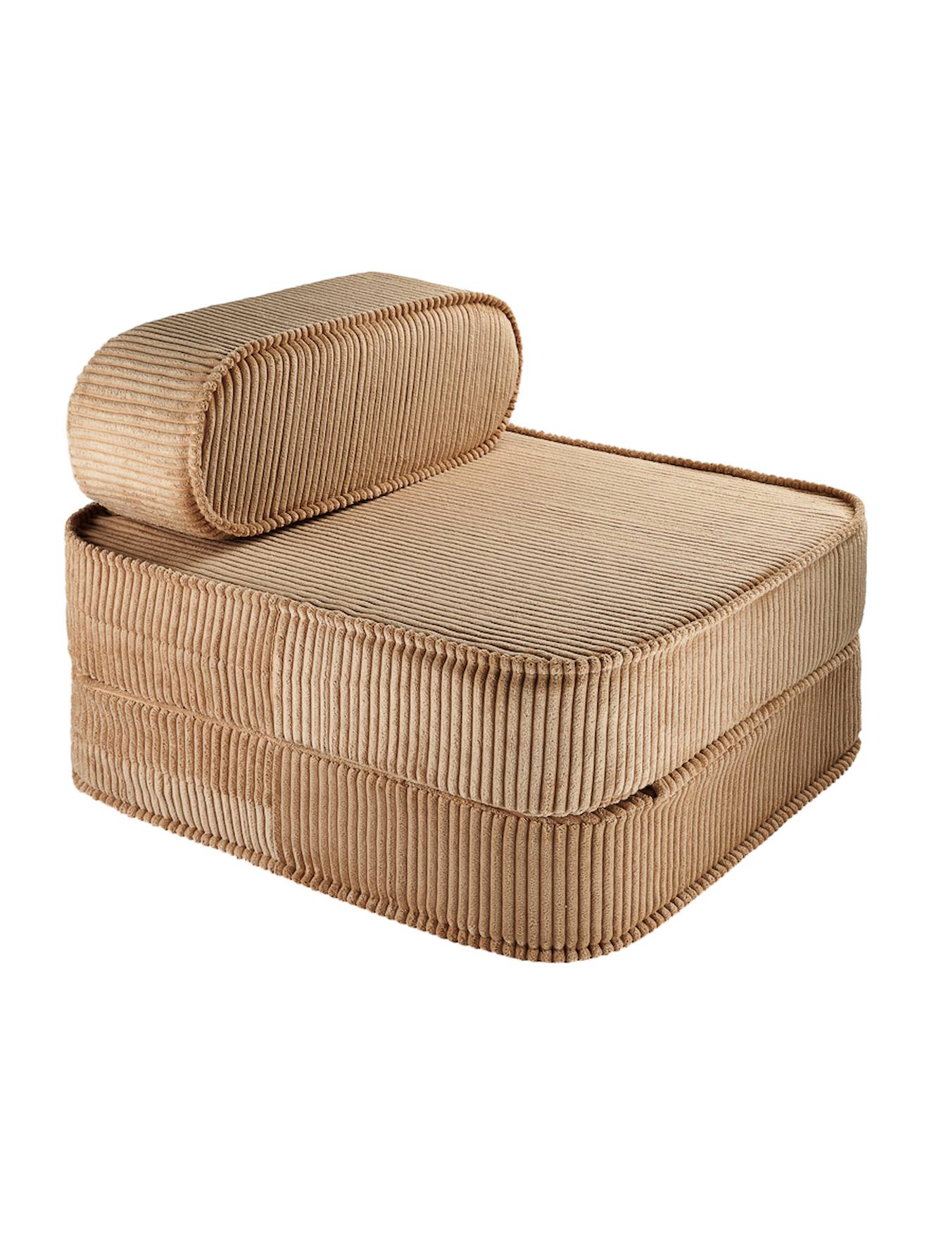 Fauteuil Pliant Enfant - Pouf Convertible En Velours Côtelé Toffee