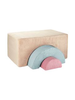 -Ensemble de jeu enfant - arc-en-ciel - pouf velours côtelé