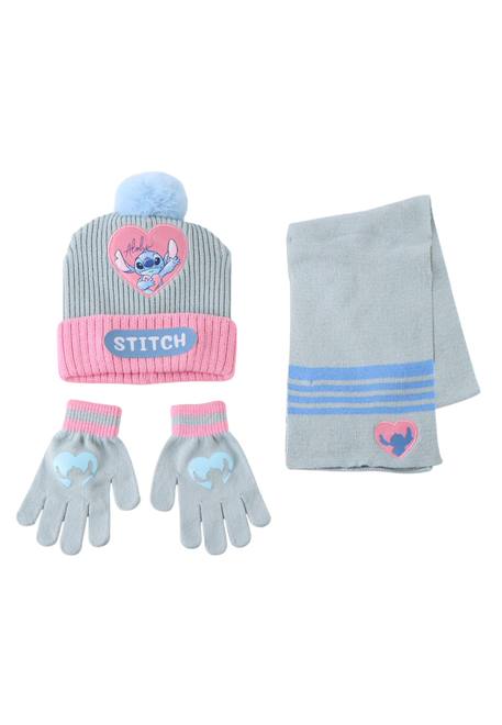 Fille-Accessoires-Bonnet, écharpe, gants-Ensemble écharpe stitch de 3 pièces