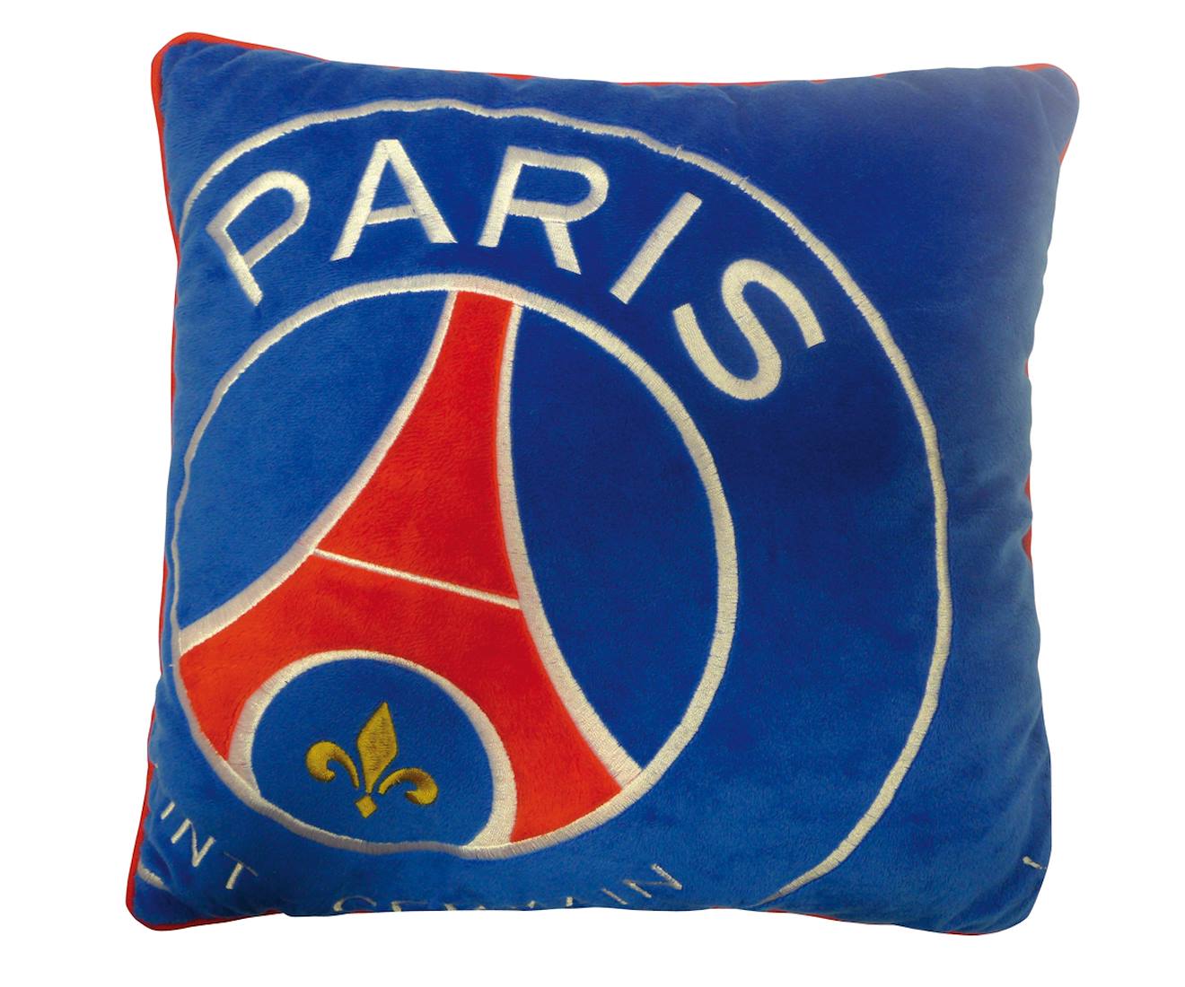 Coussin Brodé 100% Polyester, Logo Psg Bleu
