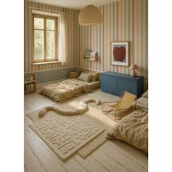 Linge de maison et décoration-Papier peint enfants rayures brume douce