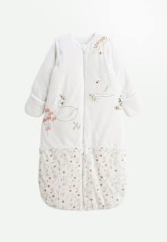 Linge de maison et décoration-Linge de lit bébé-Gigoteuse-Turbulette d'hiver en velours avec manches amovibles et jambes séparables perle