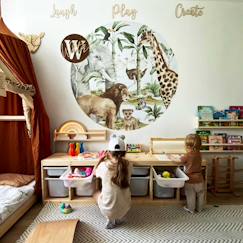 -Grand sticker rond - animaux de la savane