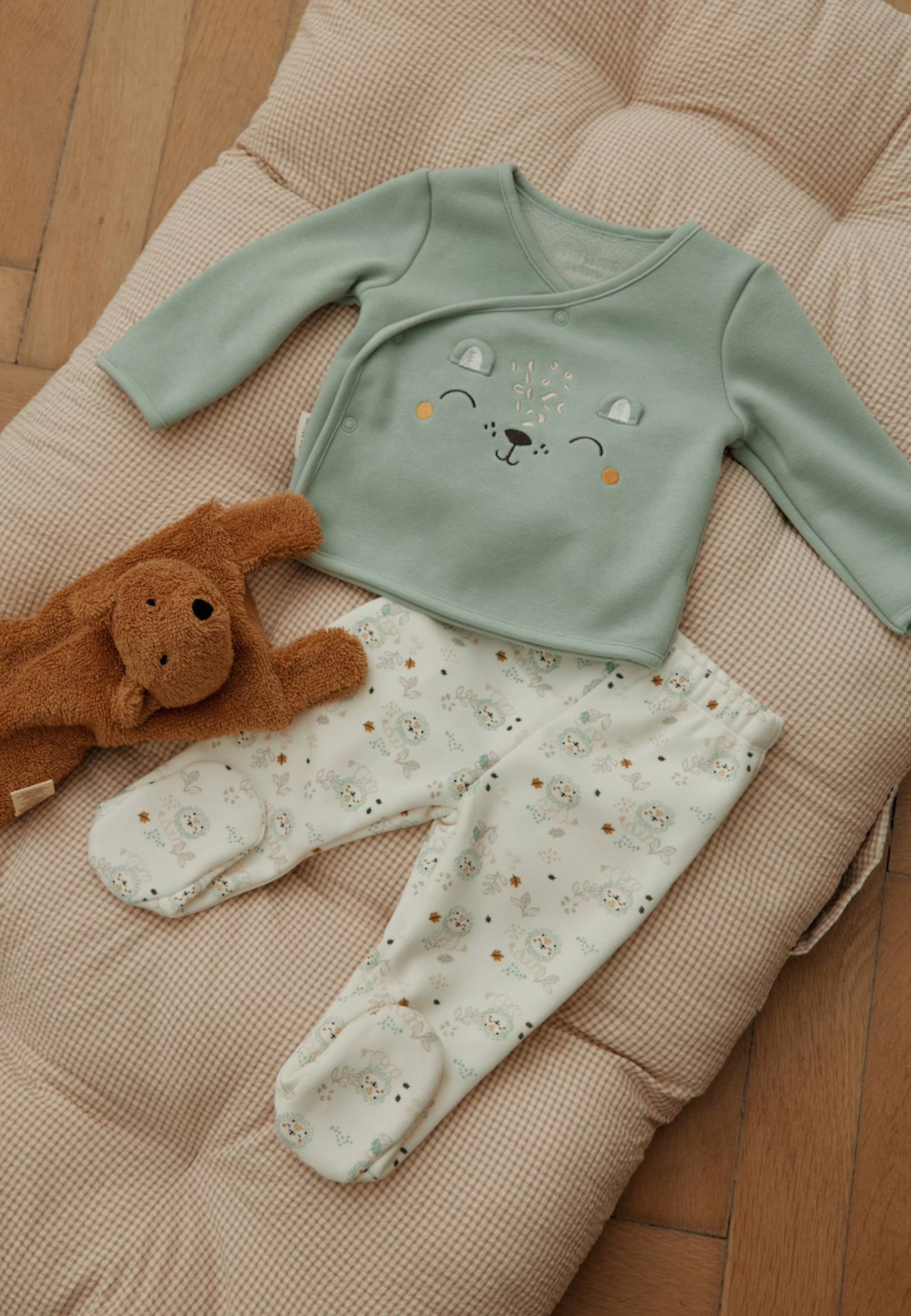 Ensemble Bébé Gilet Et Pantalon En Molleton Ultra Chaud Kenya Vert