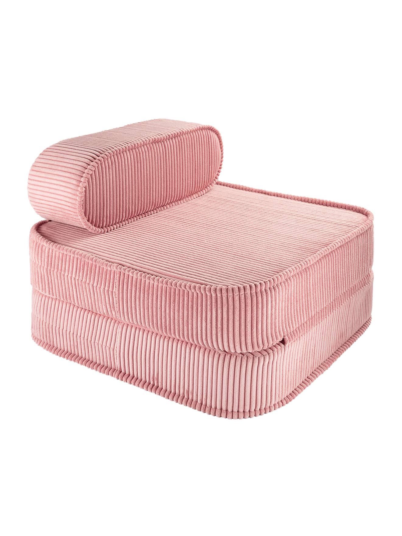 Fauteuil Pliant Enfant - Pouf Convertible En Velours Côtelé Pink Mousse