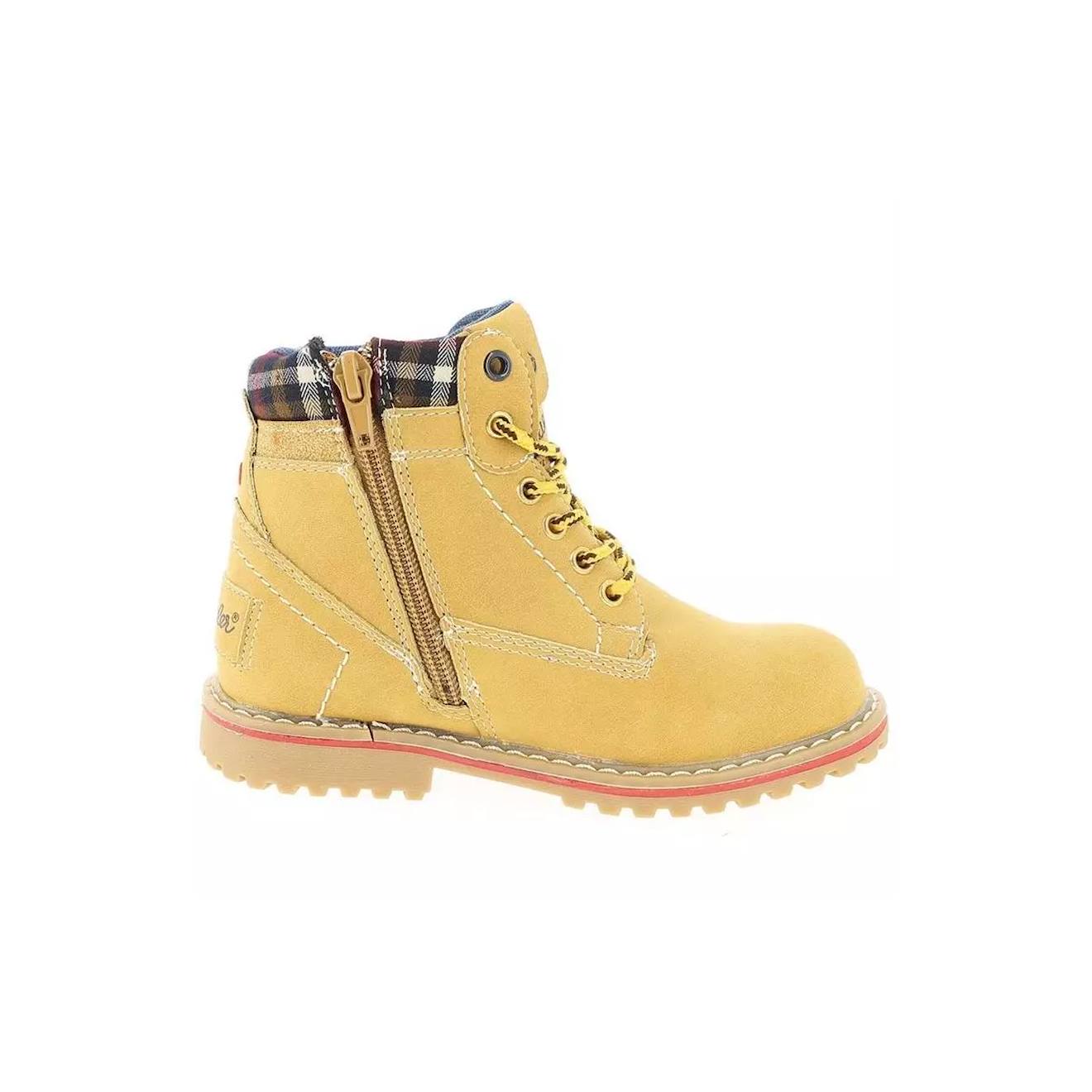 Bottines À Lacets Enfant Tan