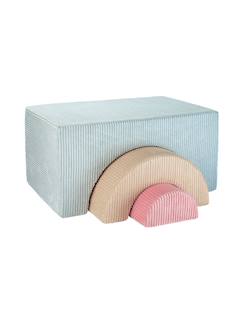 -Ensemble de jeu enfant - arc-en-ciel - pouf velours côtelé