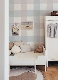 -Papier peint enfant carreaux provence