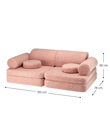 Canapé de jeu modulable enfant - settee convertible en teddy Biscuit+Cream white+Guava+Matcha+Warm hazel 14 - vertbaudet enfant 