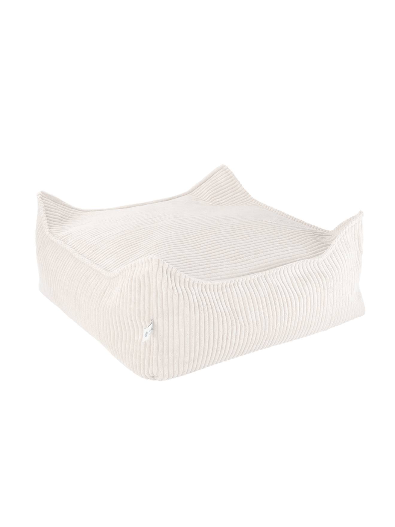 Pouf Enfant Ottoman Carré - Coussin De Sol Déhoussable En Velours Côtelé Marshmallow