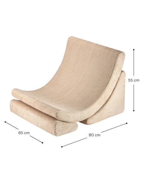Fauteuil de jeu enfant - pouf design lune en velours côtelé Brown sugar+Toffee 3 - vertbaudet enfant 