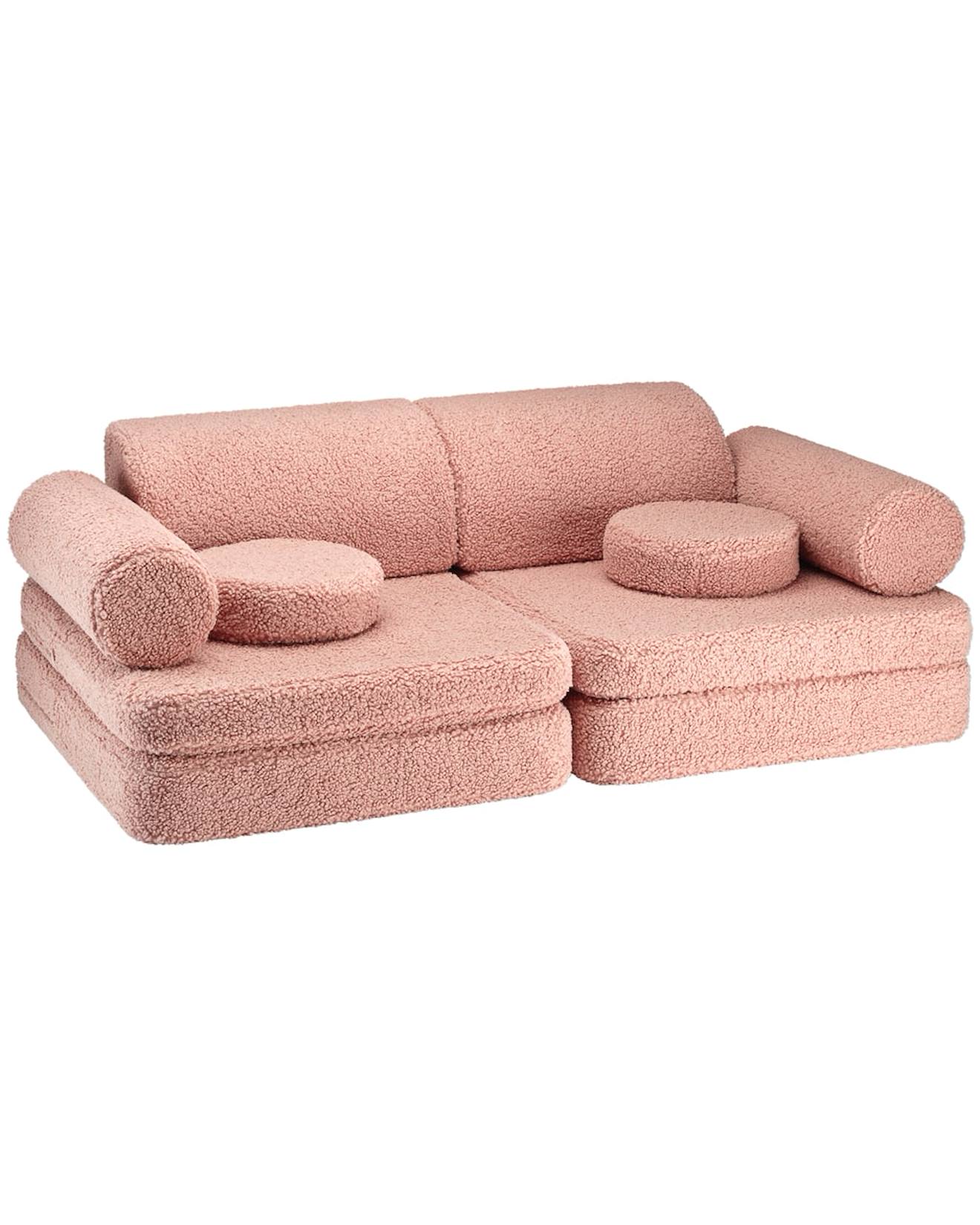 Canapé De Jeu Modulable Enfant - Settee Convertible En Teddy Guava Canapé De Jeu Modulable Enfant - Settee Convertible En Teddy Guava