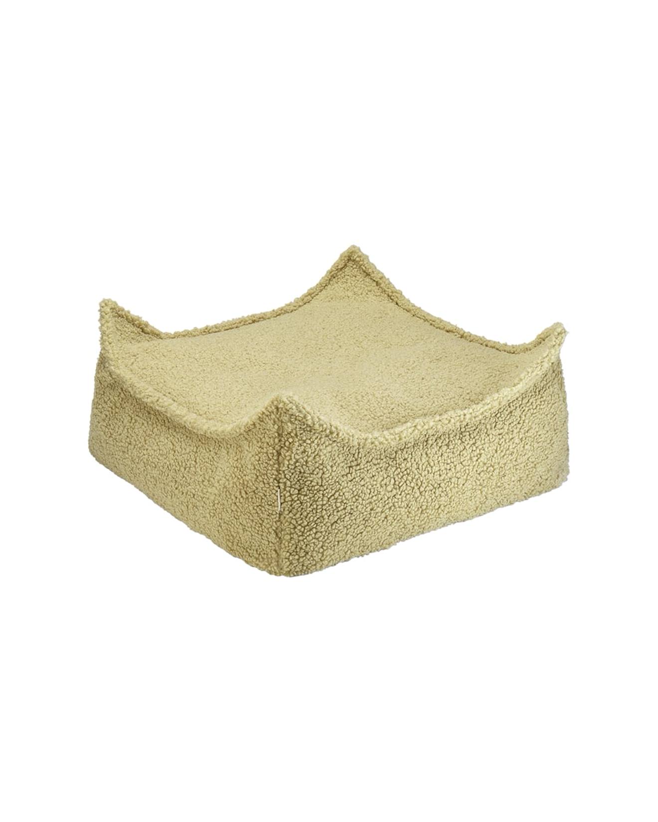 Pouf Enfant Ottoman Carré - Coussin De Sol Déhoussable En Teddy Matcha