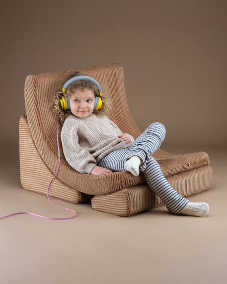 Fauteuil de jeu enfant - pouf design lune en velours côtelé Brown sugar+Toffee 9 - vertbaudet enfant 
