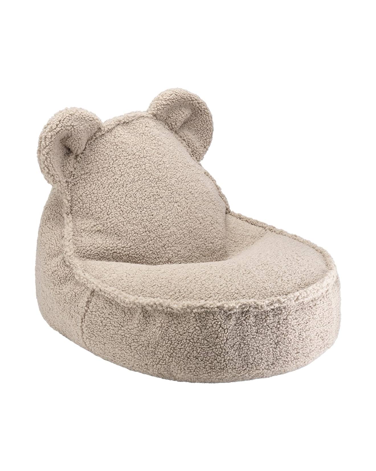 Pouf Poire Ours Chambre Enfant - Fauteuil Comfortable En Teddy Biscuit (Wigiwama) - Couverture