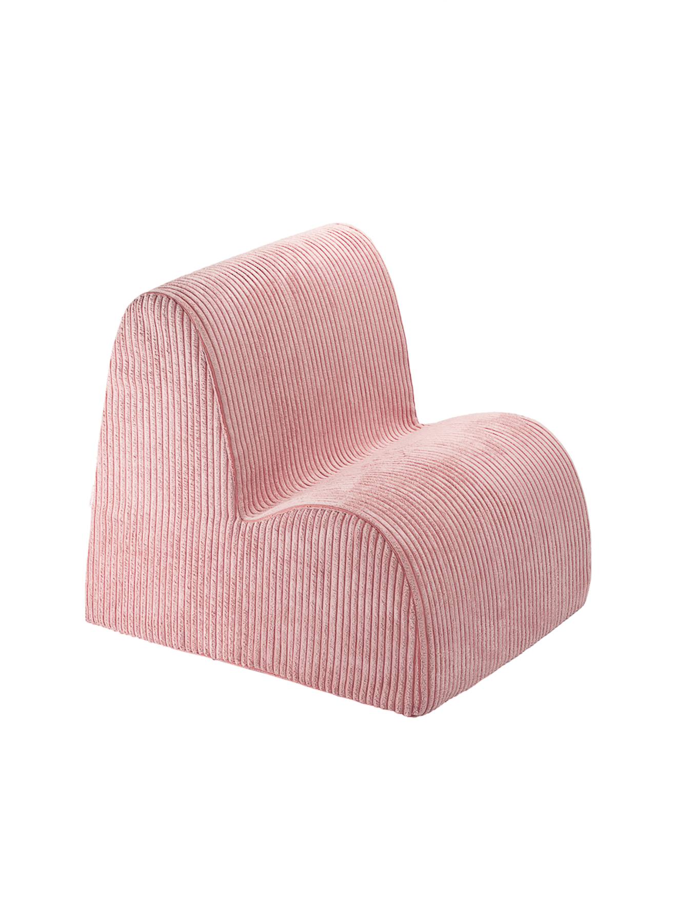 Fauteuil Chaise Enfant Nuage - Pouf En Velours Côtelé Pink Mousse