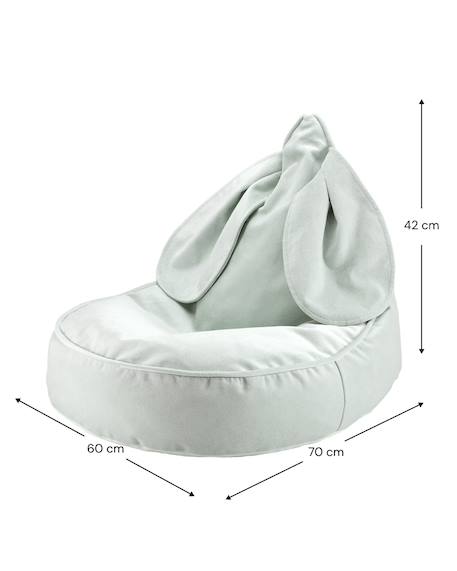 Pouf poire lapin chambre enfant - fauteuil comfortable en velours Dusty beige+Misty green+Salted caramel 9 - vertbaudet enfant 