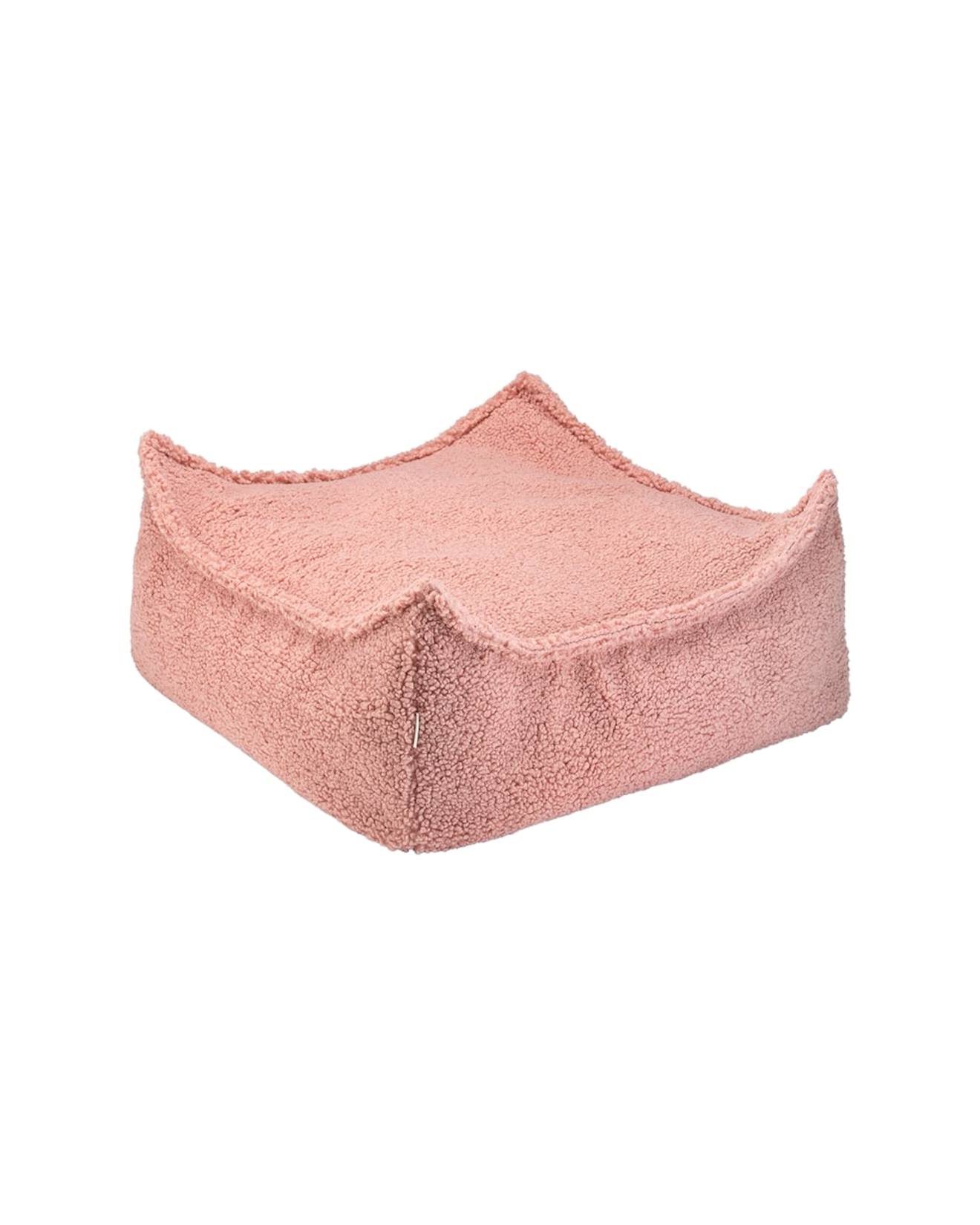 Pouf Enfant Ottoman Carré - Coussin De Sol Déhoussable En Teddy Guava