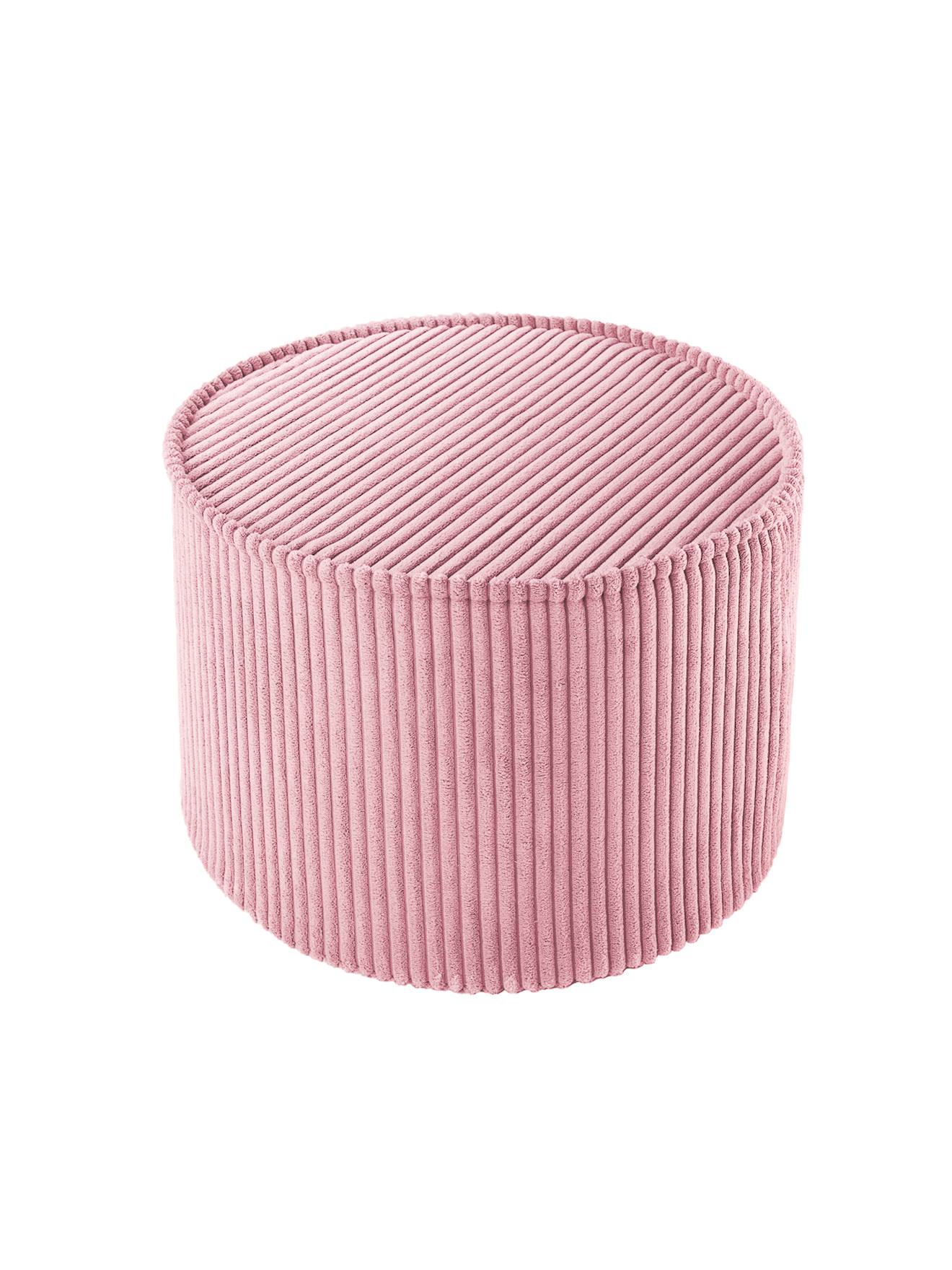 Pouf Enfant En Velours Côtelé Pink Mousse