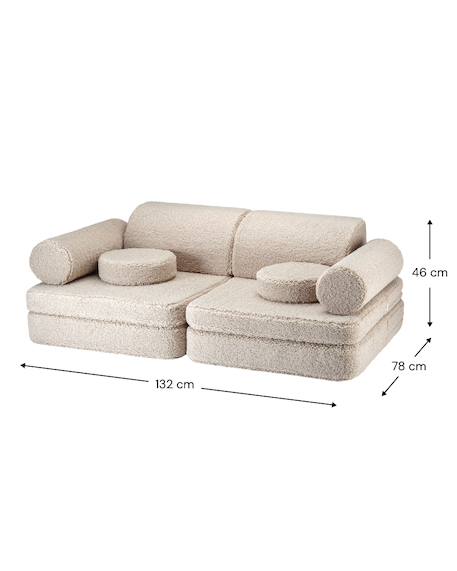 Canapé de jeu modulable enfant - settee convertible en teddy Biscuit+Cream white+Guava+Matcha+Warm hazel 3 - vertbaudet enfant 