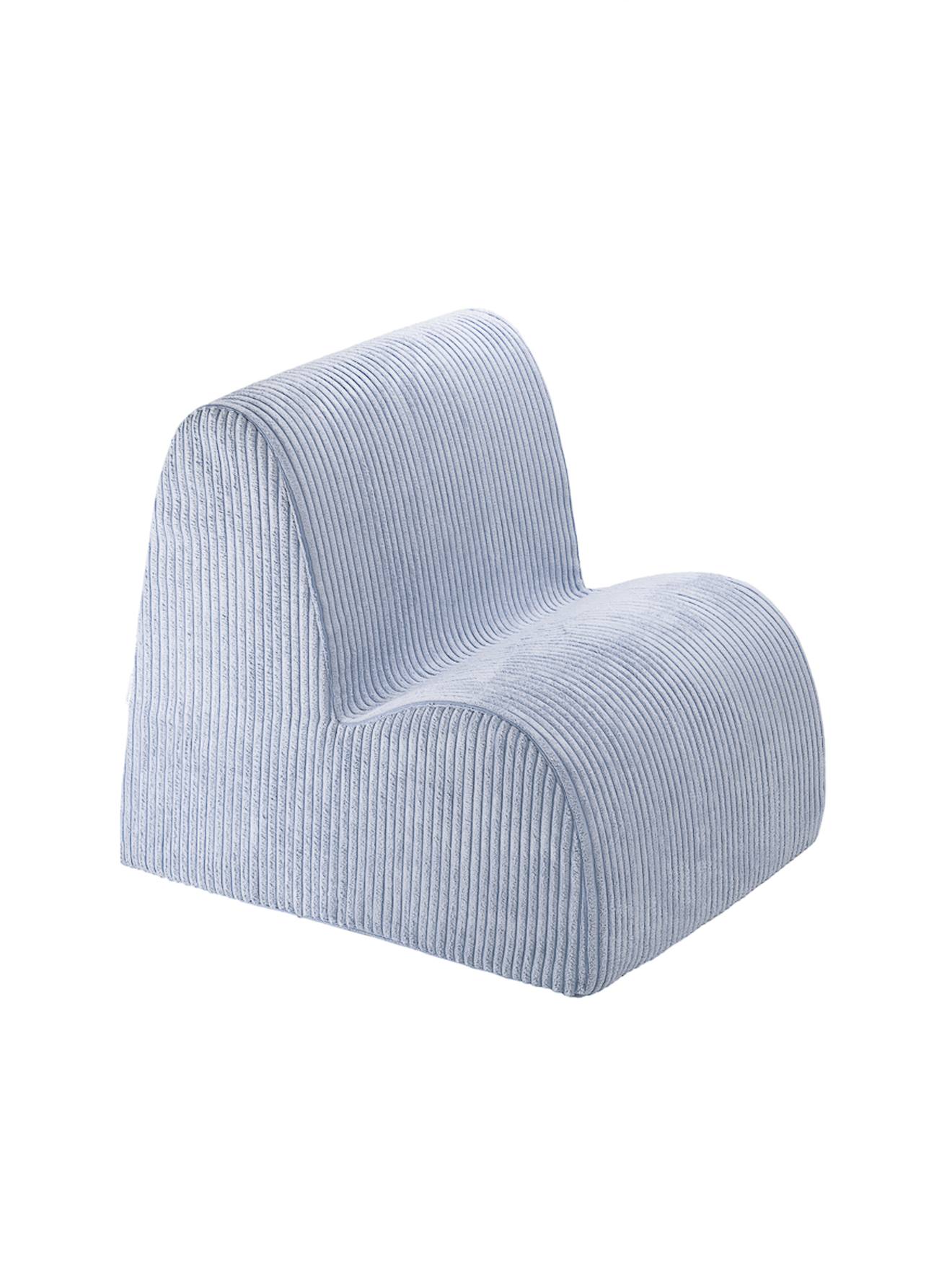 Fauteuil Chaise Enfant Nuage - Pouf En Velours Côtelé Blueberry Blue