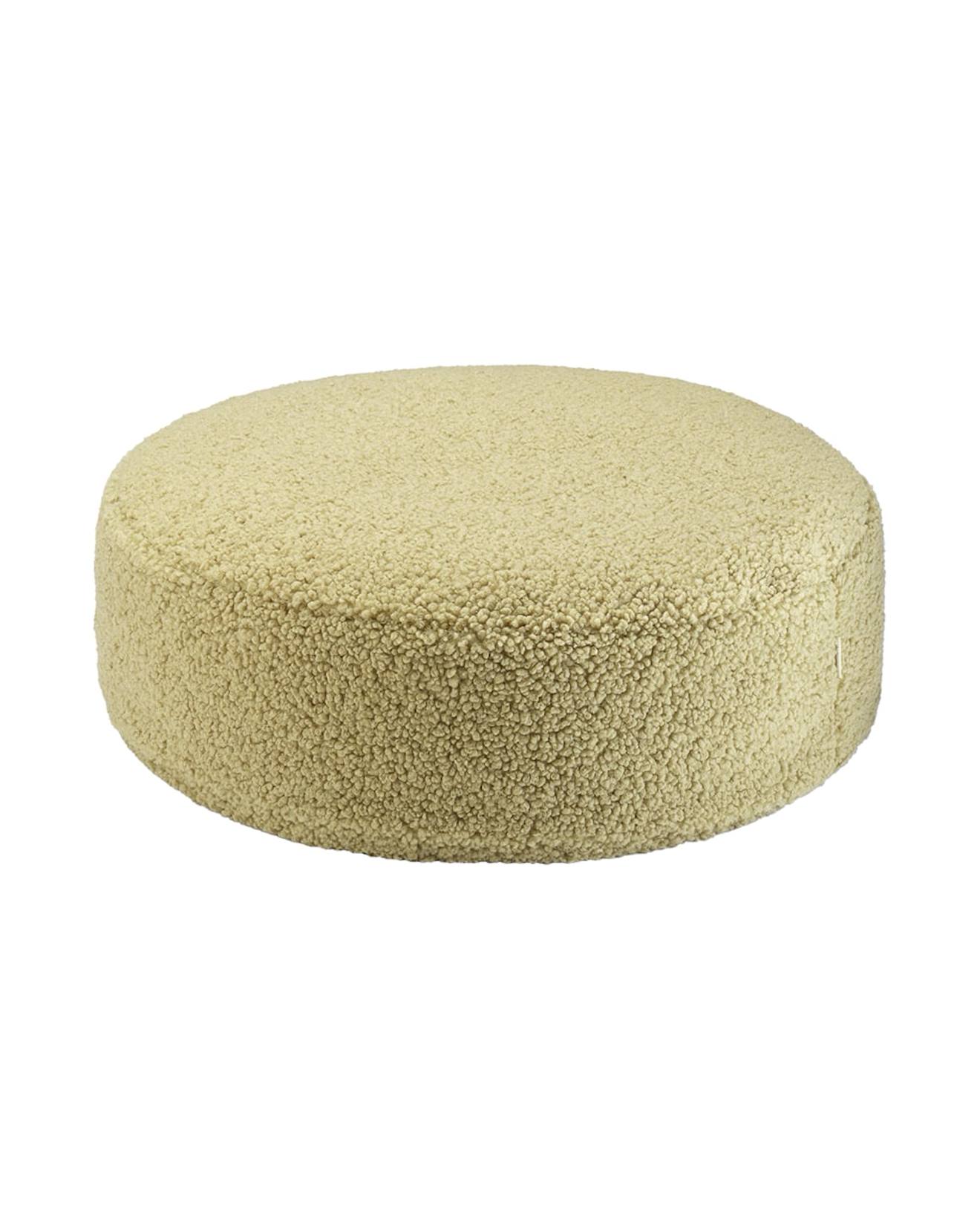 Pouf Enfant Ottoman Rond - Coussin De Sol Déhoussable En Teddy Matcha