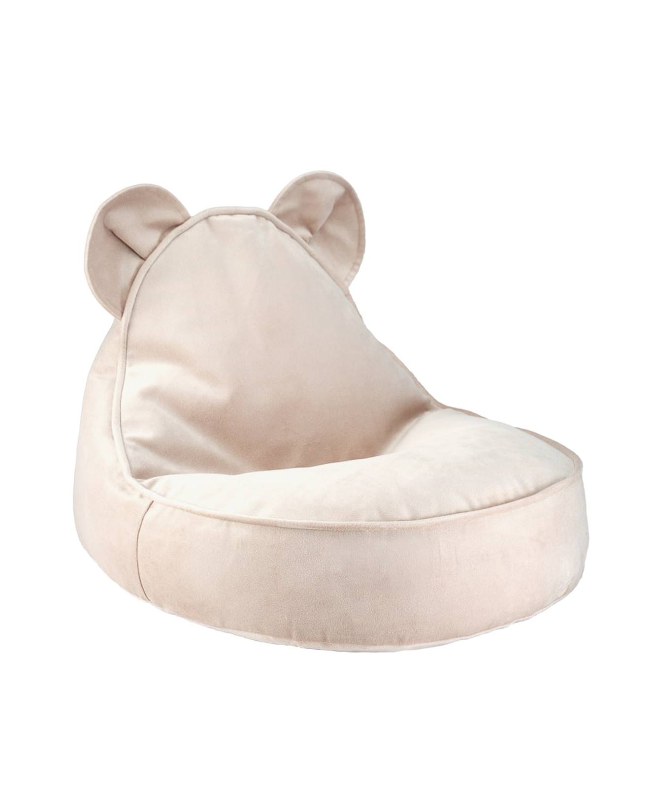 Pouf Poire Ours Chambre Enfant - Fauteuil Comfortable En Velours Dusty Beige