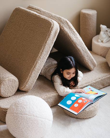 Canapé de jeu modulable enfant - settee convertible en teddy Biscuit+Cream white+Guava+Matcha+Warm hazel 5 - vertbaudet enfant 