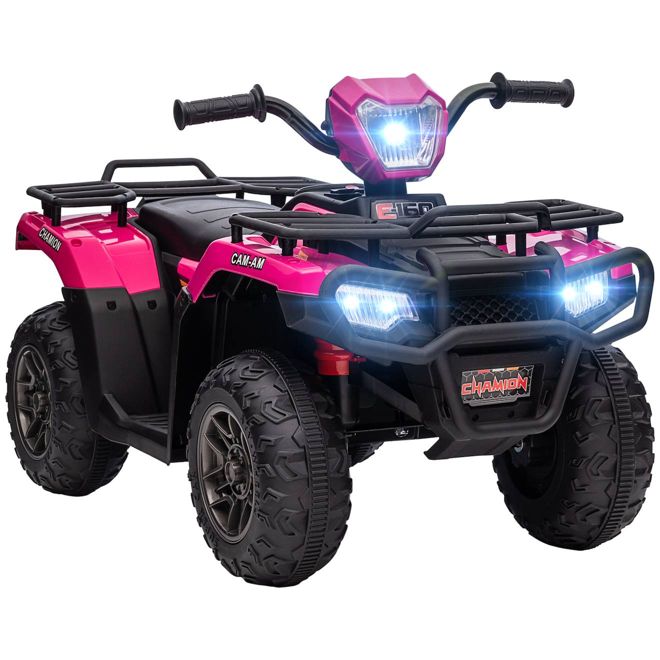 Quad Électrique Enfant 12v 2 Moteurs Vitesse 2-4km/h Effets Lumineux Sonores Rose Rose