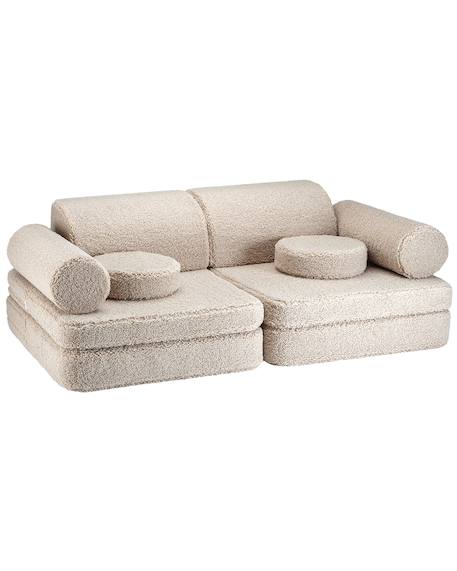 Canapé de jeu modulable enfant - settee convertible en teddy Biscuit+Cream white+Guava+Matcha+Warm hazel 1 - vertbaudet enfant 