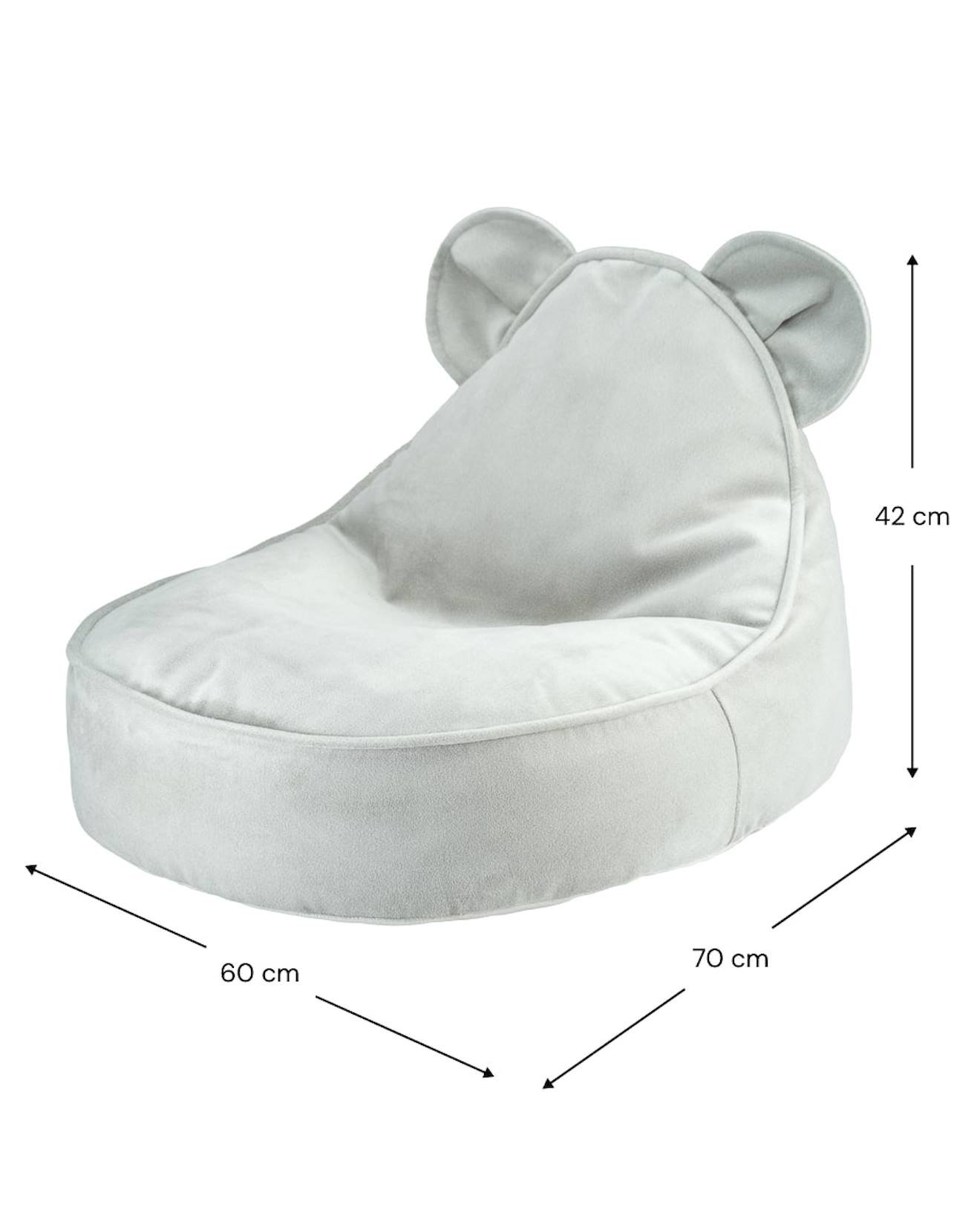 Pouf Poire Ours Chambre Enfant - Fauteuil Comfortable En Velours Misty Green (Wigiwama) - Image 2
