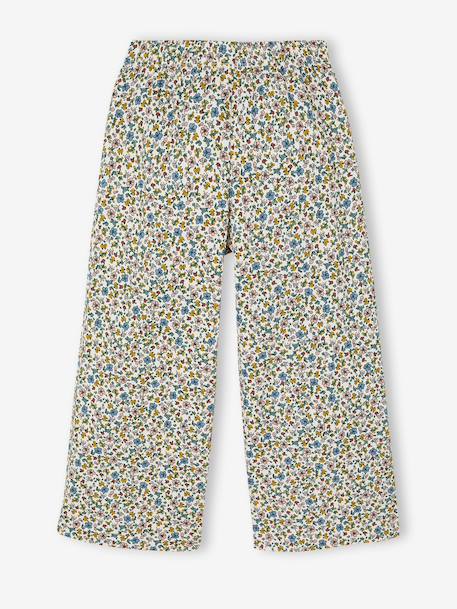 Pantalon fille legging large blanc imprimé+corail+mauve+vert sauge 2 - vertbaudet enfant 