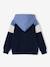 Sweat zippé garçon capuche coloblock bleu moyen+bordeaux+gris chiné+ocre+vert 2 - vertbaudet enfant 