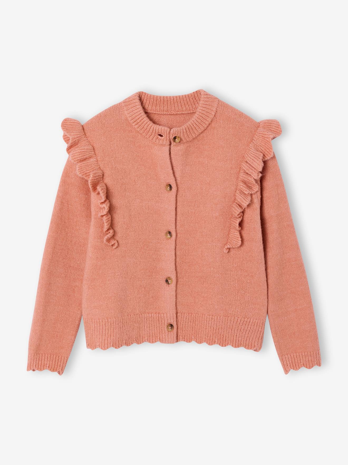 Gilet fille volants fantaisie rose poudr 11 €