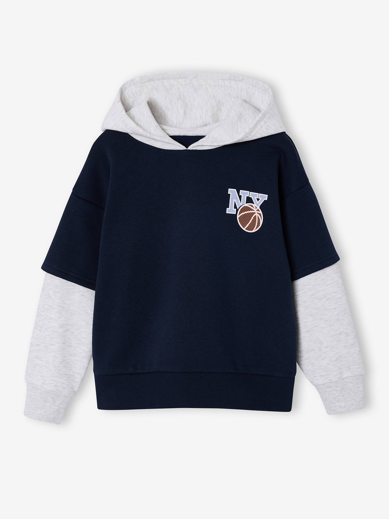 Sweat à capuche garçon sport marine