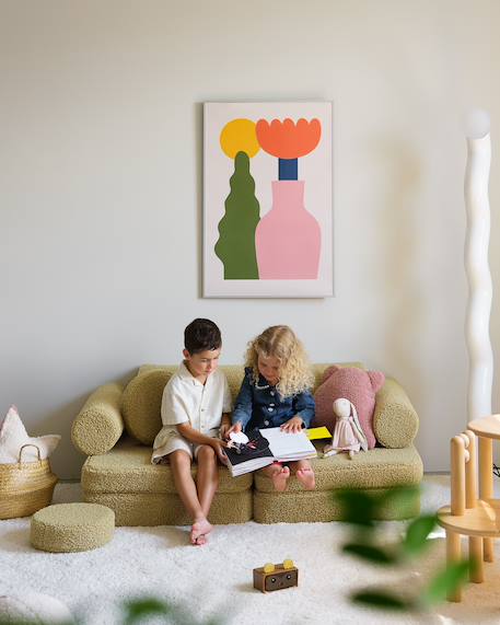 Canapé de jeu modulable enfant - settee convertible en teddy Biscuit+Cream white+Guava+Matcha+Warm hazel 19 - vertbaudet enfant 