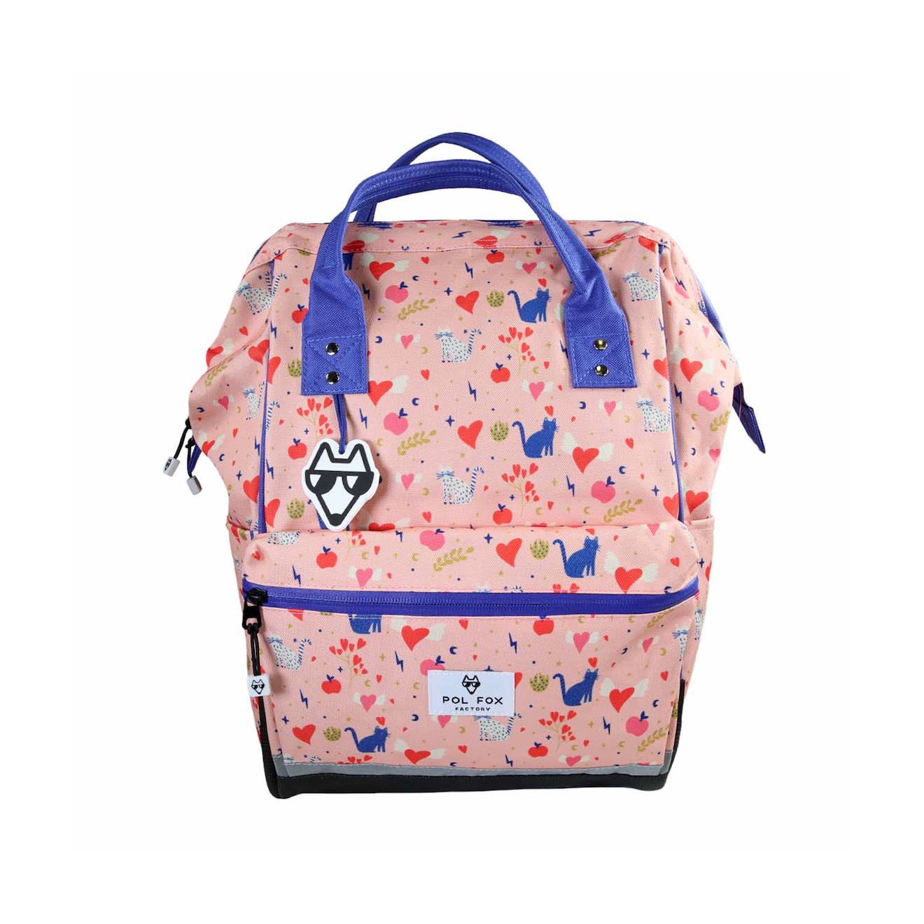 Sac À Dos Futé Fille Pol Fox Dream Avec 1 Grand Compartiment – Cm1/cm2/collège – Rose À Motifs Colorés Multicolore