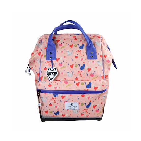 Sac à dos futé fille POL FOX Dream avec 1 grand compartiment –  CM1/CM2/collège – Rose à motifs colorés  - vertbaudet enfant